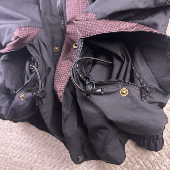 DryJoys FootJoy Golf Jacket Mens Medium FJ Full Zip Houndstooth Rain Wind - Picture 8 of 16